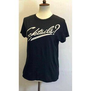 Dream Scene Womens Black Cotton T-Shirt